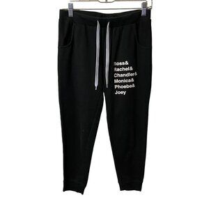 Friends The Television Series Sweatpants Cropped Joggers Black Graphic Size XS‎